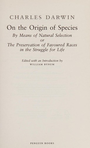 Cover of On the Origin of Species