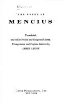 Cover of The works of Mencius