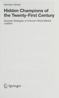 Cover of Hidden champions of the twenty-first century