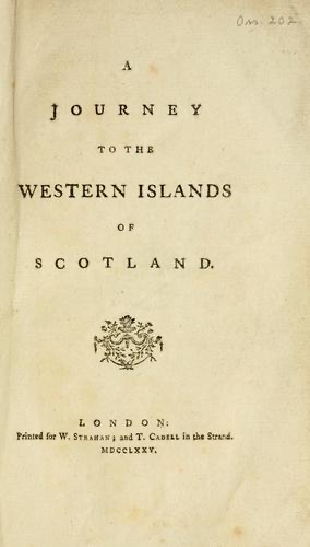 Cover of A Journey to the Western Islands of Scotland