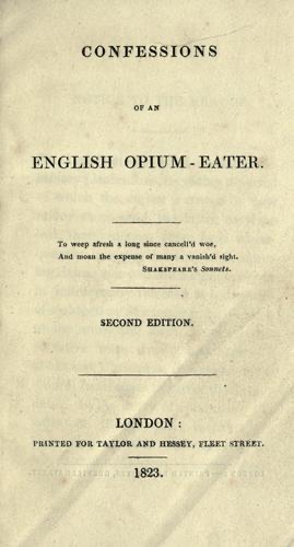Cover of Confessions of an English Opium-Eater