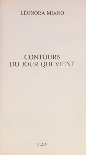 Cover of Contours du jour qui vient