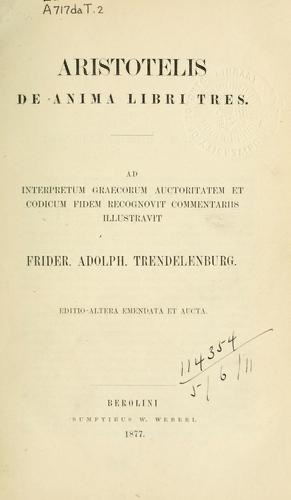 Cover of De Anima