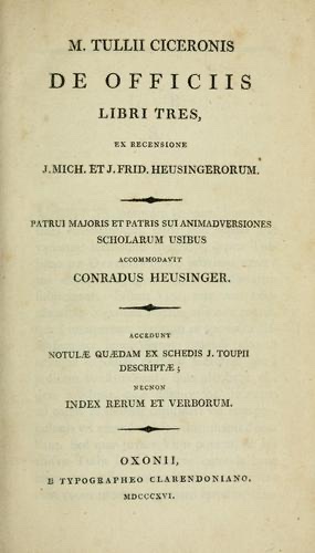 Cover of De Officiis