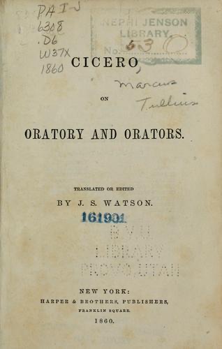 Cover of De oratore