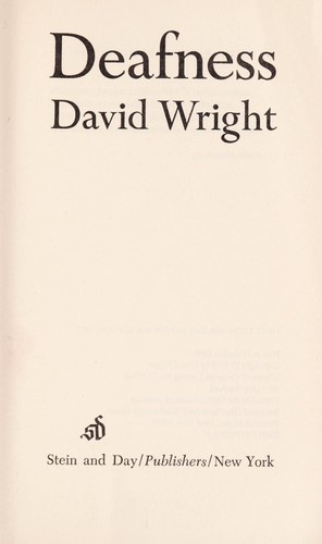 Cover of Deafness: A Personal Account