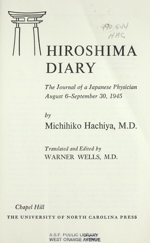 Cover of Hiroshima Diary