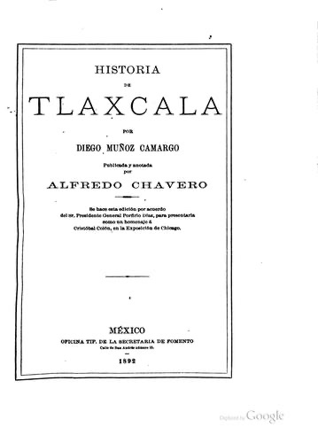 Cover of Historia de Tlaxcala