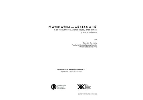 Cover of Matemática... ¿estás ahí?