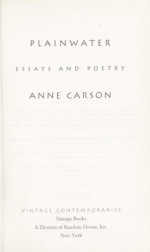 Cover of Plainwater