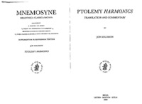 Cover of Ptolemy Harmonics