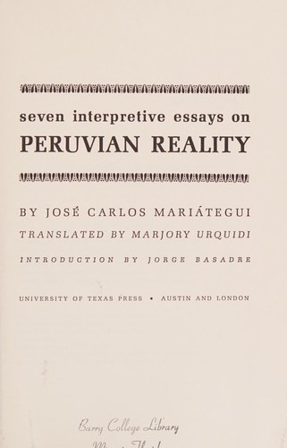 Cover of Seven Interpretive Essays on Peruvian Reality