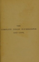 Cover of The complete Indian housekeeper and cook