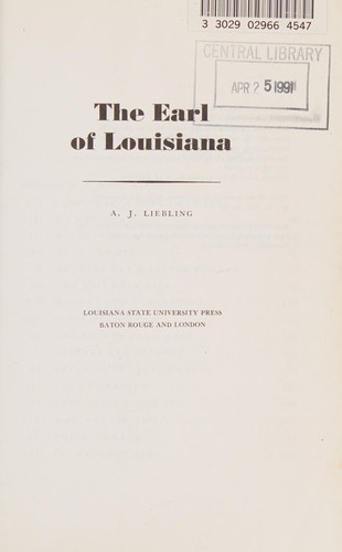 Cover of The Earl of Louisiana
